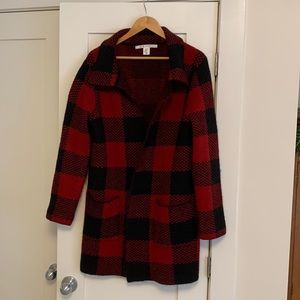 Max Studio Sz XL Wool Buffalo Plaid Check Shaket Like New